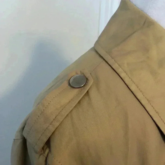 Barney’s New York tan rain coat.  Button and snap close. - Picture 3 of 11